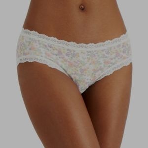 Jenni Women's Lace Trim Hipster Underwear Retro Floral Panty XL